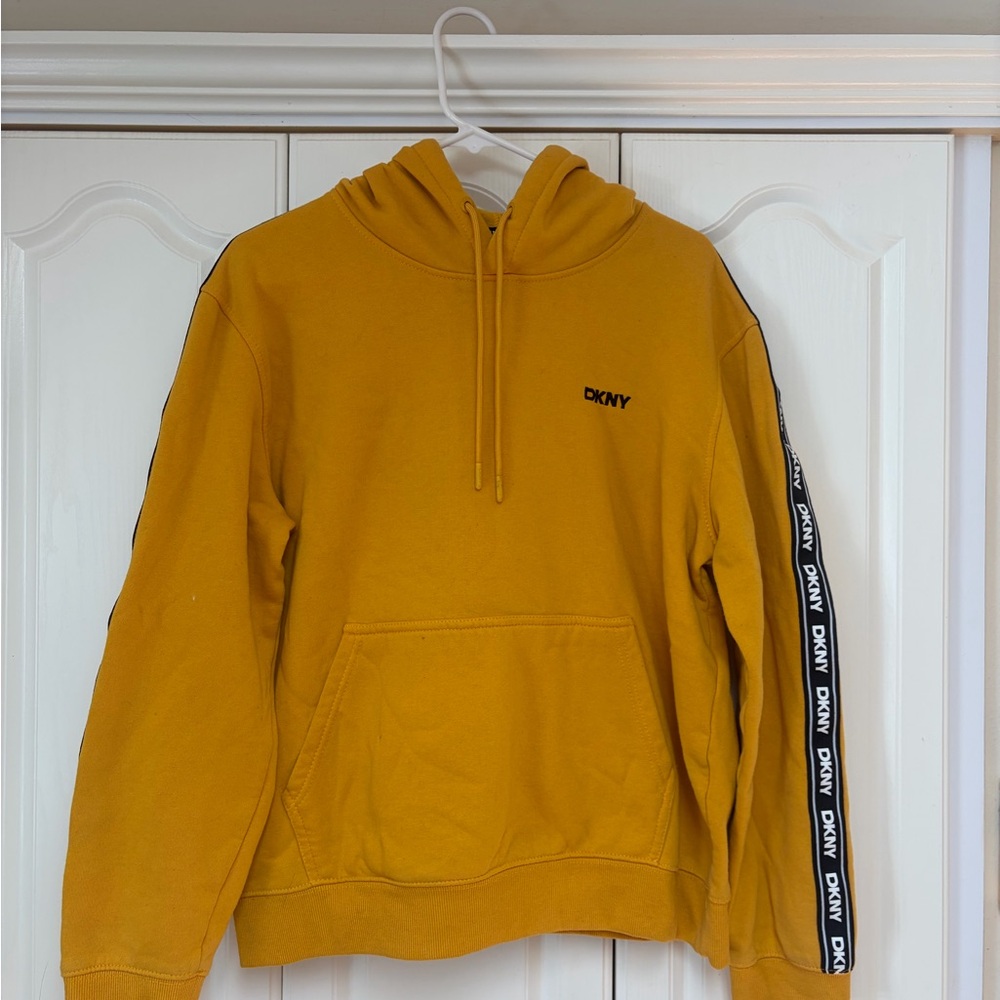 DKNY Men's Yellow Hoodie Sweater